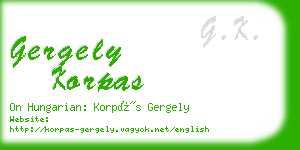 gergely korpas business card